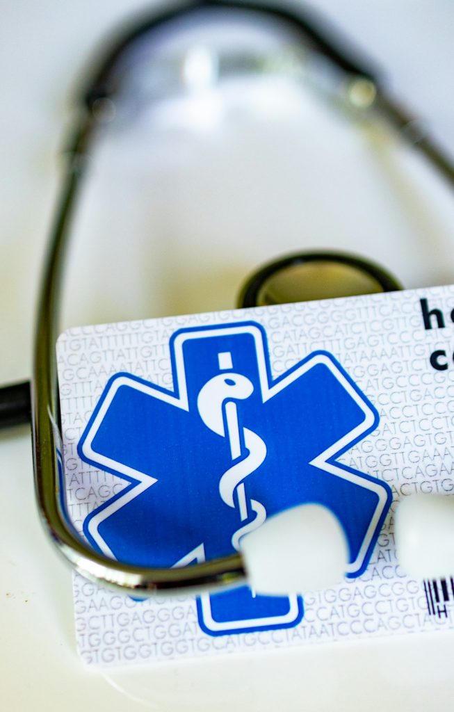 Health insurance card representing coverage requirements for international students